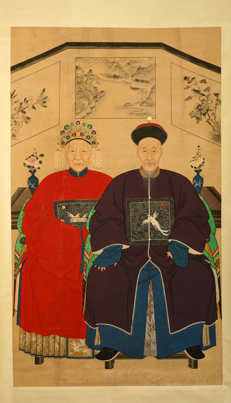 Ancestor painting, China, 19th century. 