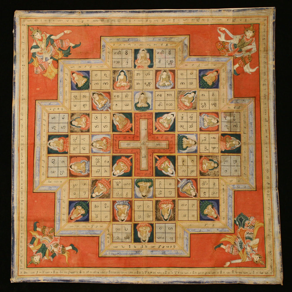 Yantra painting on cloth, Burma, 19th century.