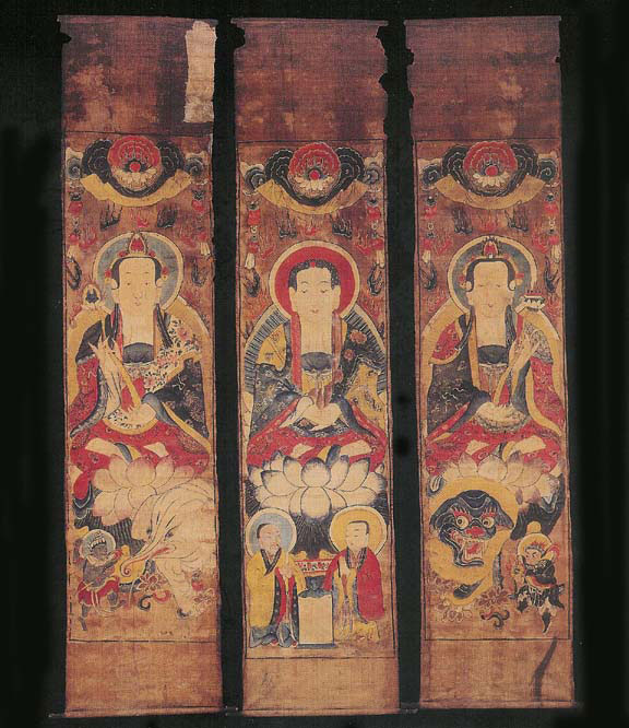 Set of three paintings, China, early 19th century.