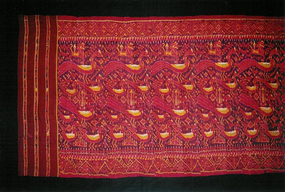 Silk ikat pidan, altar hanging, Cambodia, late 19th century.