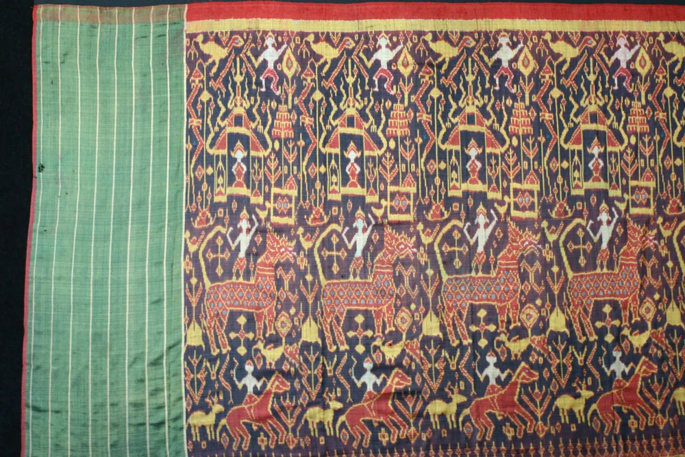 Silk ikat pidan, altar hanging, Cambodia, 19th century.