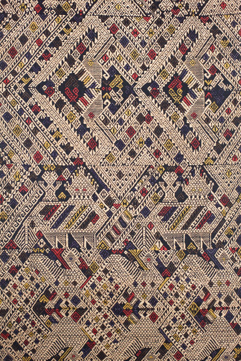 Tai cotton and silk shaman's shoulder cloth, northern Laos, late 19th century, detail.