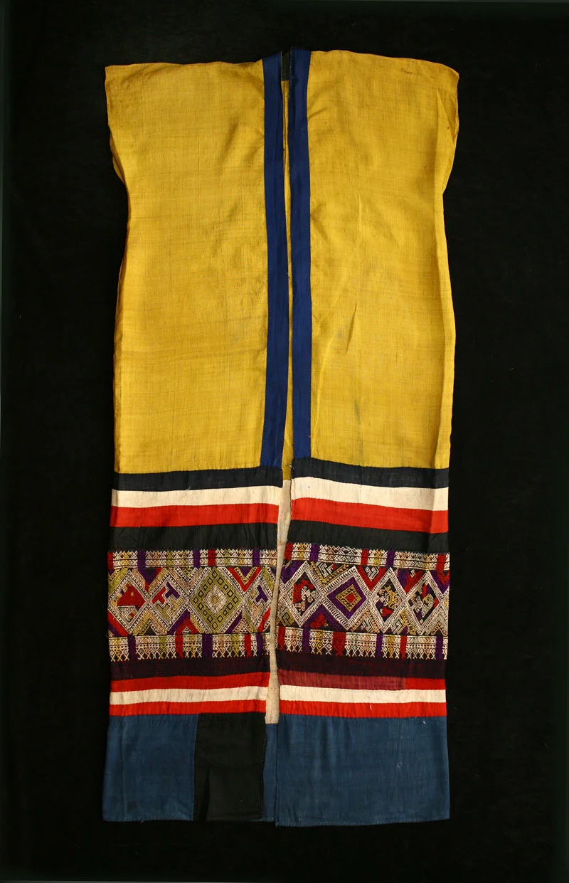 Silk and cotton funeral vestment, northern Laos, circa 1900.