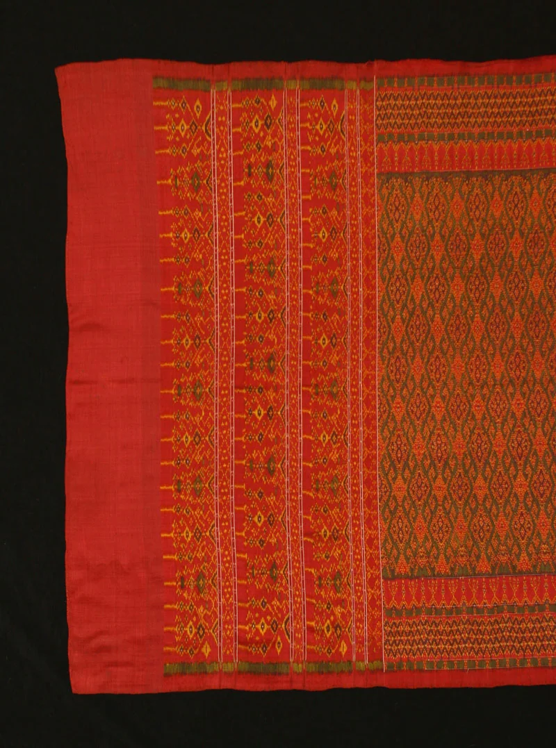 Silk ikat hipwrapper, Cambodia, late 19th century.