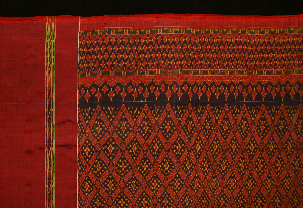 Silk ikat hip wrapper, Cambodia, circa 1900.