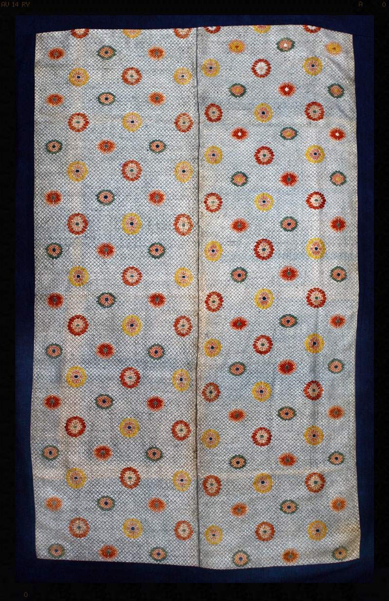 Buyi or Zhuang silk and cotton wedding blanket, Southwest China, turn-of-the-century.