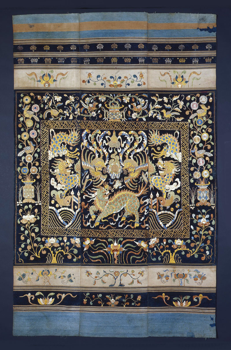Li silk and cotton tapestry, Hainan, China, early Qing period, 18th-19th century.
