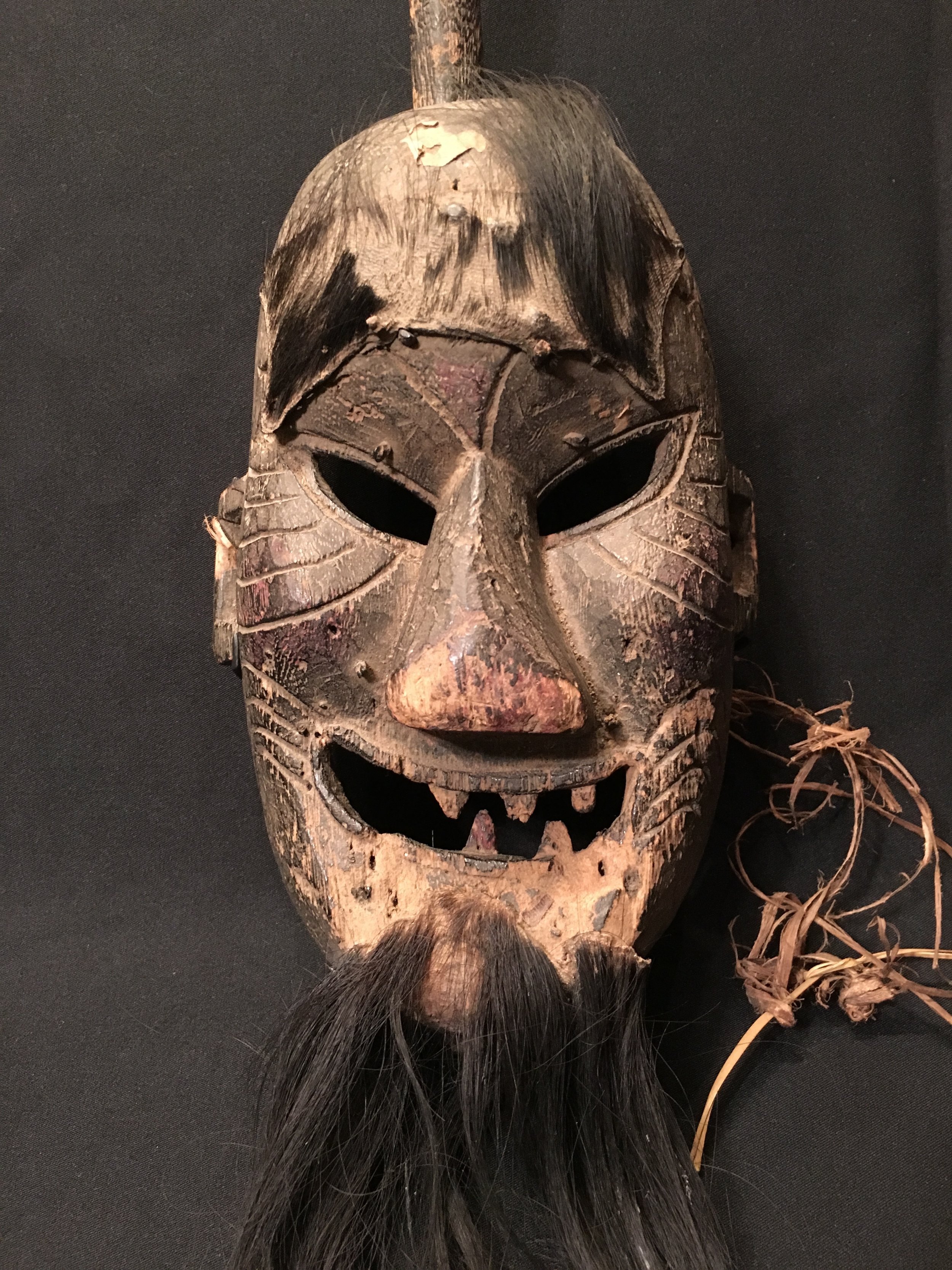 Yao priest or shaman's ceremonial wood mask, China/northern Thailand or Laos, late 19th century.