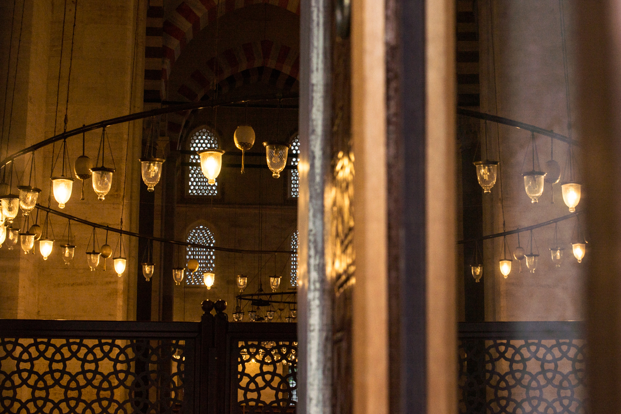 Inside of Süleymaniye mosque. 
