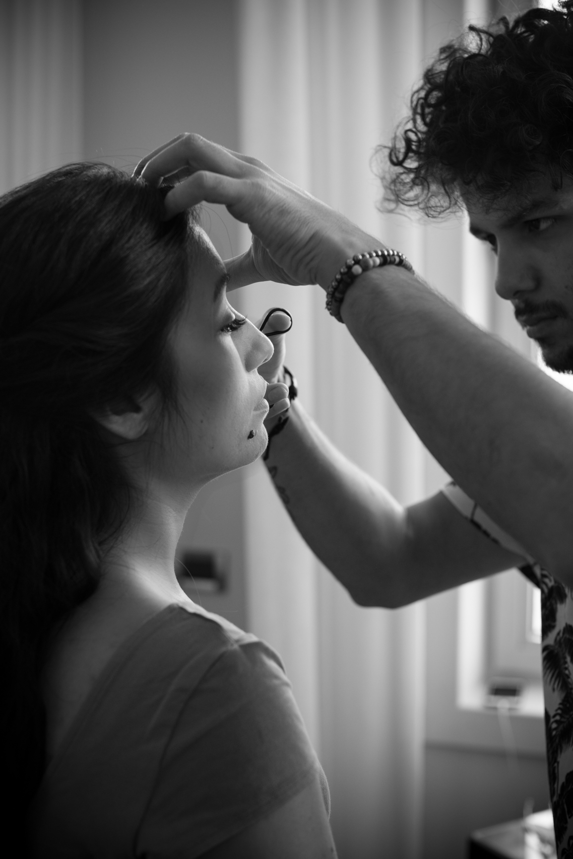 Bridal preparation photo session