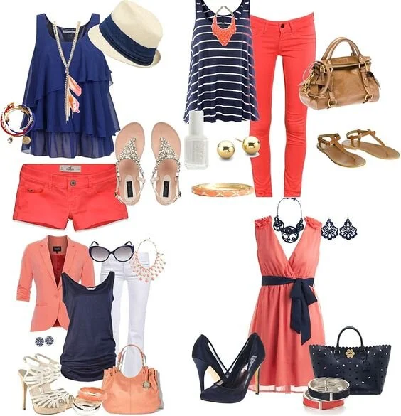 Inspiration for picking the color coordinated outfits for  photo session