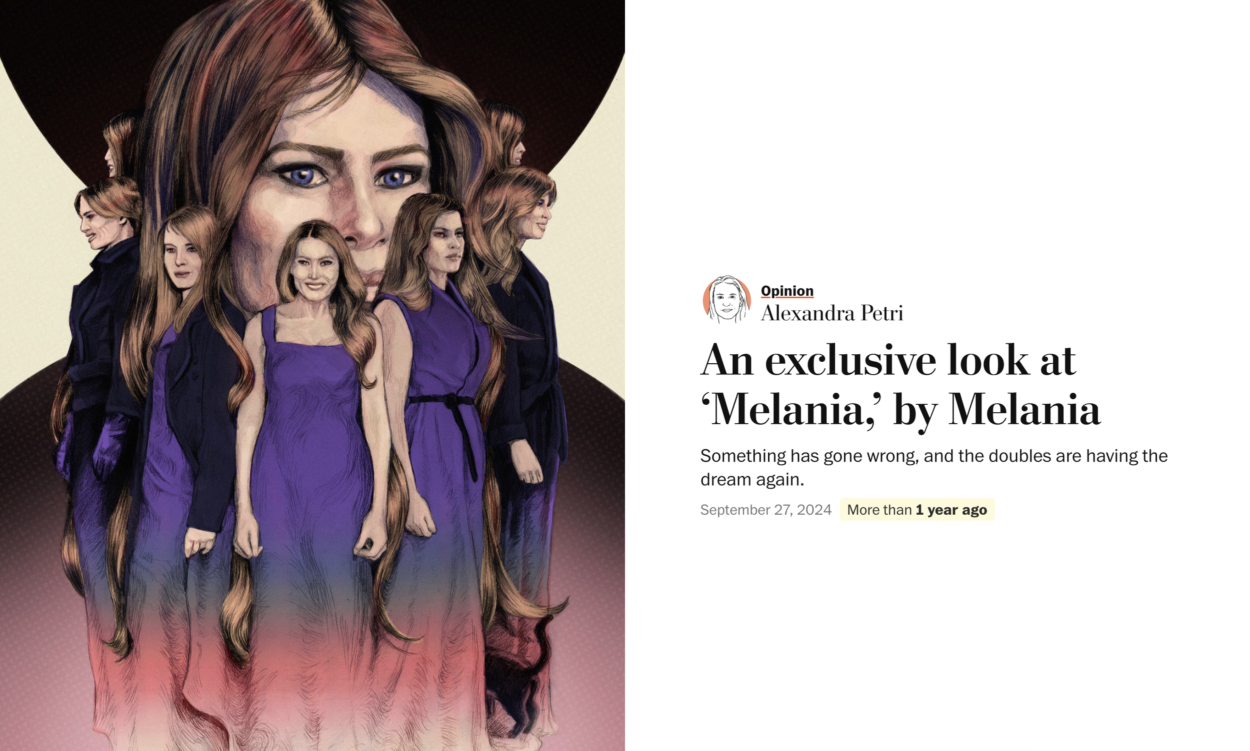 An exclusive look at ‘Melania,’ by Melania

Illustration by Julia Plath.