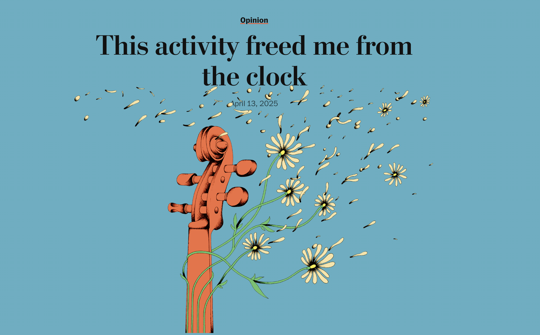 This activity freed me from the clock

Illustration by Olf de Bruin.