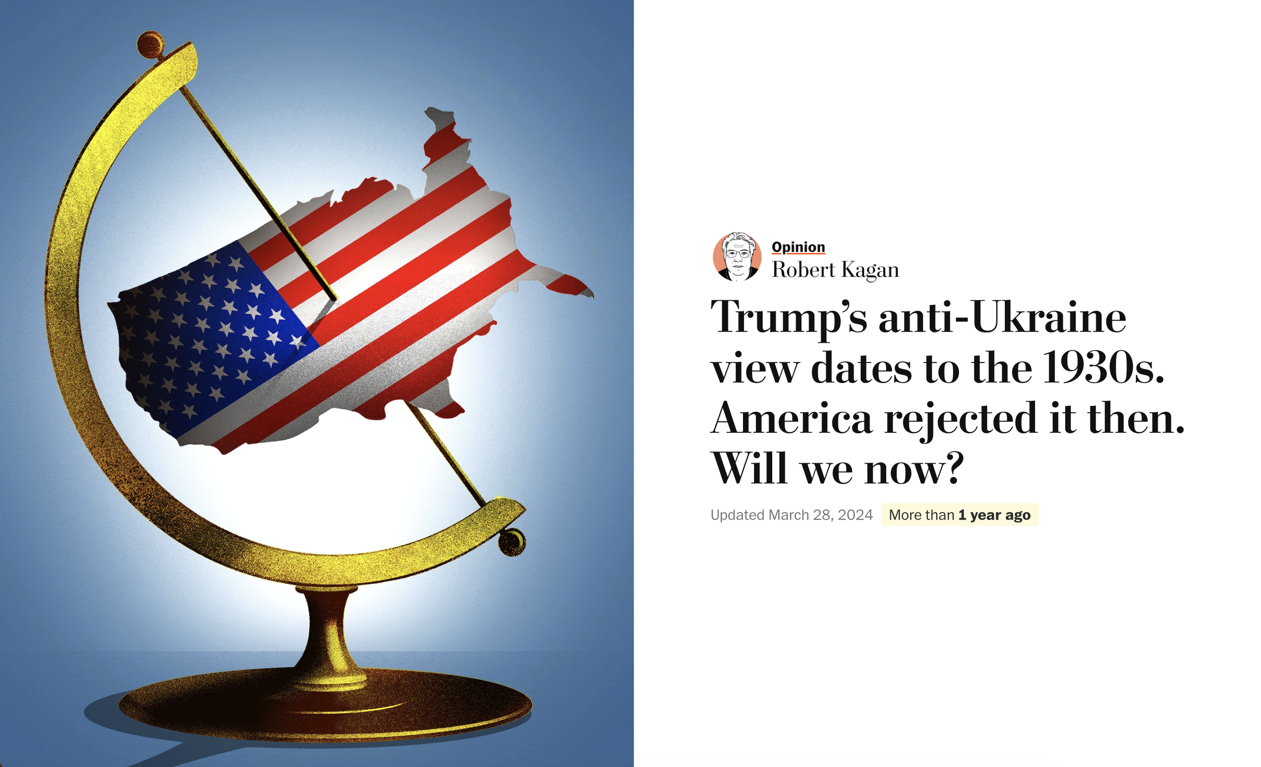 Trump’s anti-Ukraine view dates to the 1930s. America rejected it then. Will we now?

Illustration by Brian Stauffer