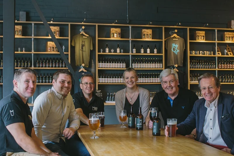 From left: Sam Burrows, Josh Eggleton, Simon Bartlett, Natasha Miller, Guy Newell, George Ferguson