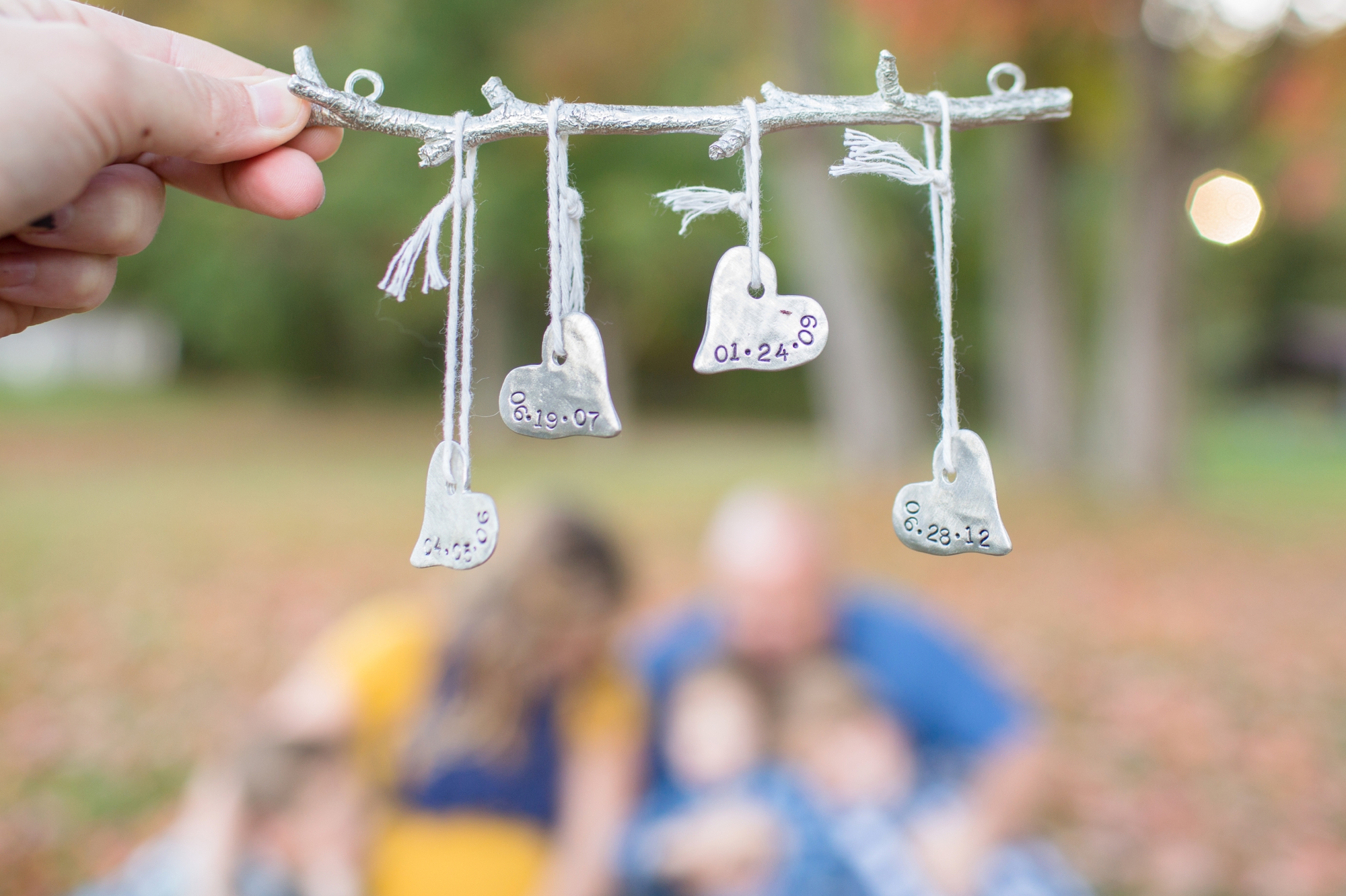     Lisa had a miscarriage with her first sweet baby girl. Each heart represents a birth date of one of their kids. Time to add one more for baby Peyton!!&nbsp; 