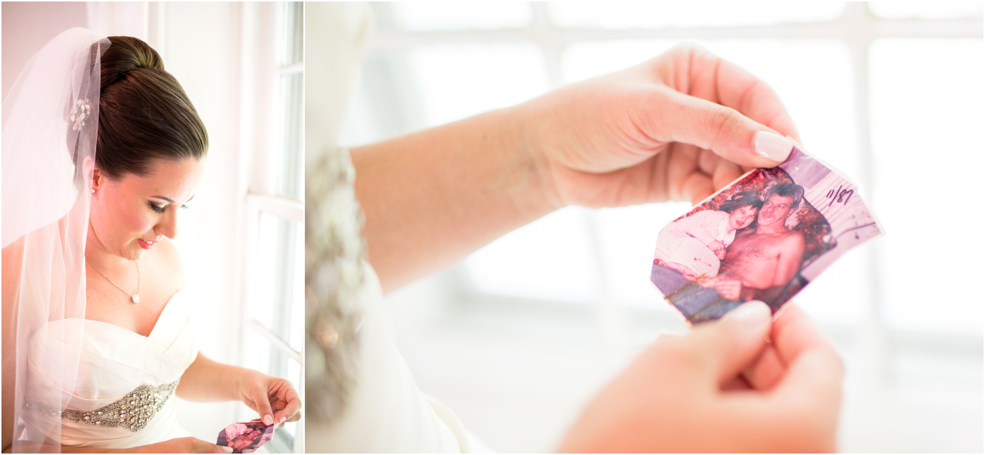  Veronica's father passed away when she was young so she kept this picture in the pocket of her dress. She also wrapped part of his shirt around her bouquet. What a beautiful way to have him with you on your special day Veronica. 