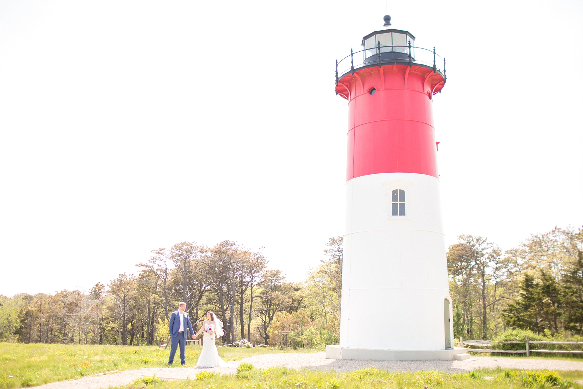  Yay for a lighthouse that matched the wedding colors! 