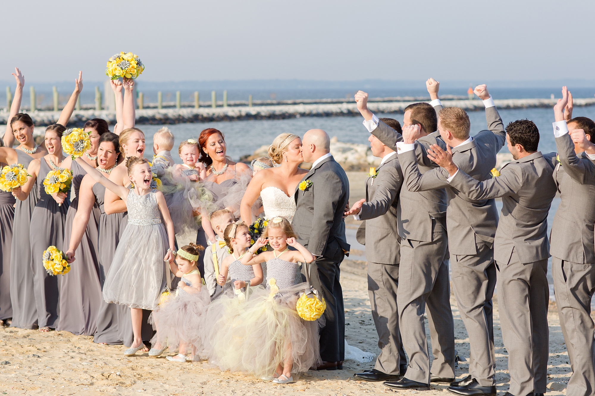  The cheering was too loud for one of the flower girls. So funny! 