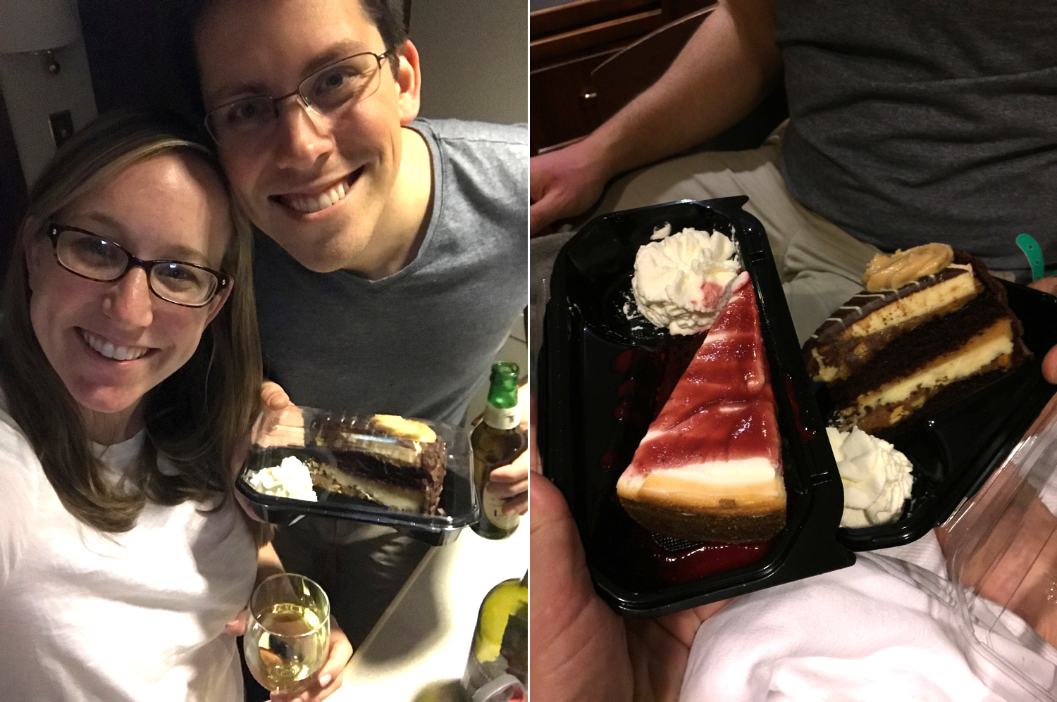  Celebrating Valentine's Day in the hospital! Thanks for the cheesecake + wine delivery mom! 