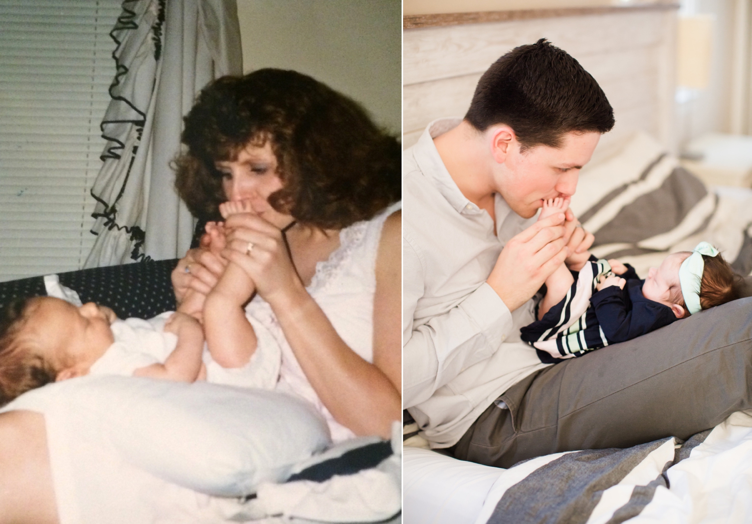  The picture on the left is of Kevin and his mom when he was a baby so he wanted to replicate the picture. Cue crying. I love watching you be a Dad, Kevin! Your mom would be so proud of you. 