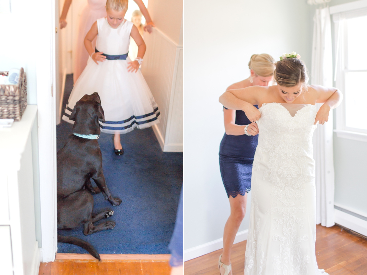  Sweet pup was waiting for Allie outside of her door while she was putting her dress on! 