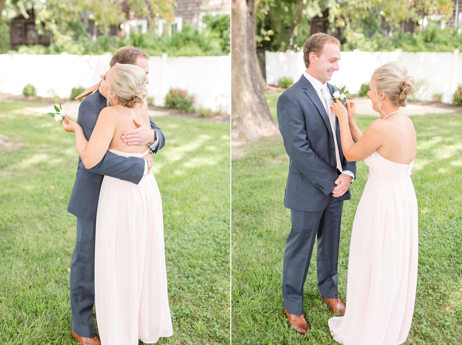  Tommy's twin sister helped him put on the boutonnière. Such a special moment! 