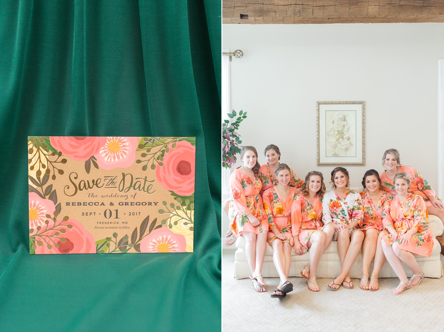  These adorable robes go perfectly with your wedding palette, Rebecca!&nbsp; 