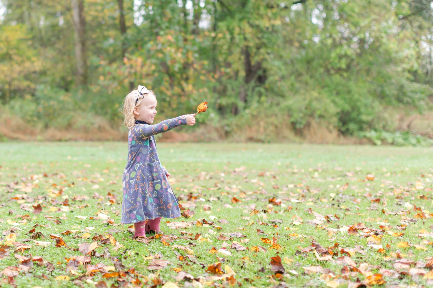  We told her to find the prettiest leaf. So many to choose from! 