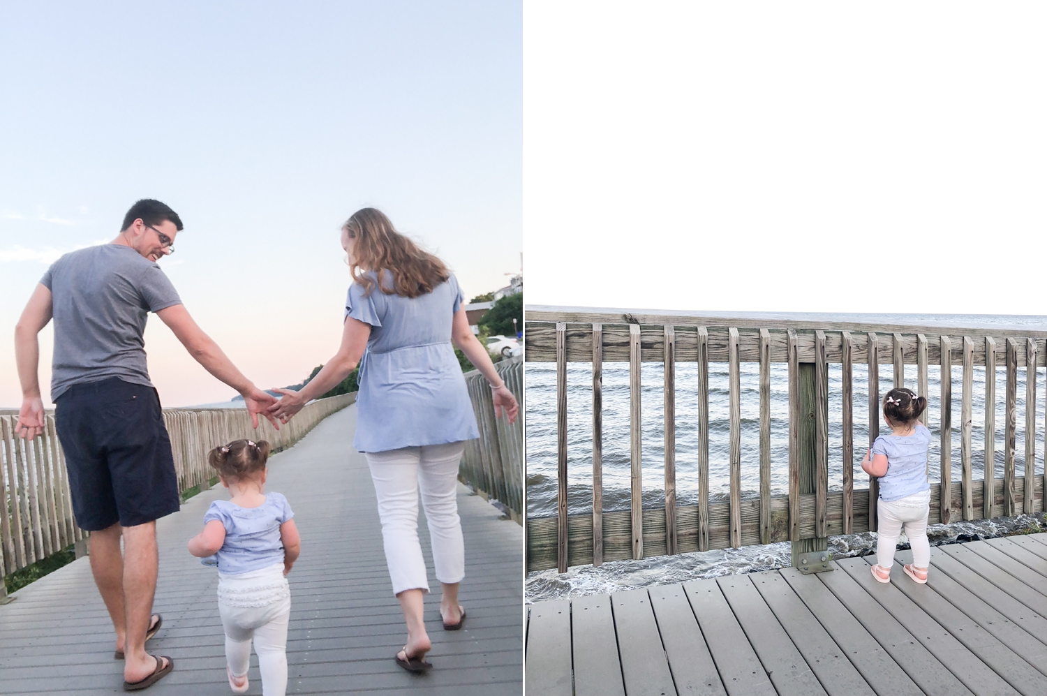  The last night we went out to dinner and walked on the boardwalk. Payton loved running on it! 