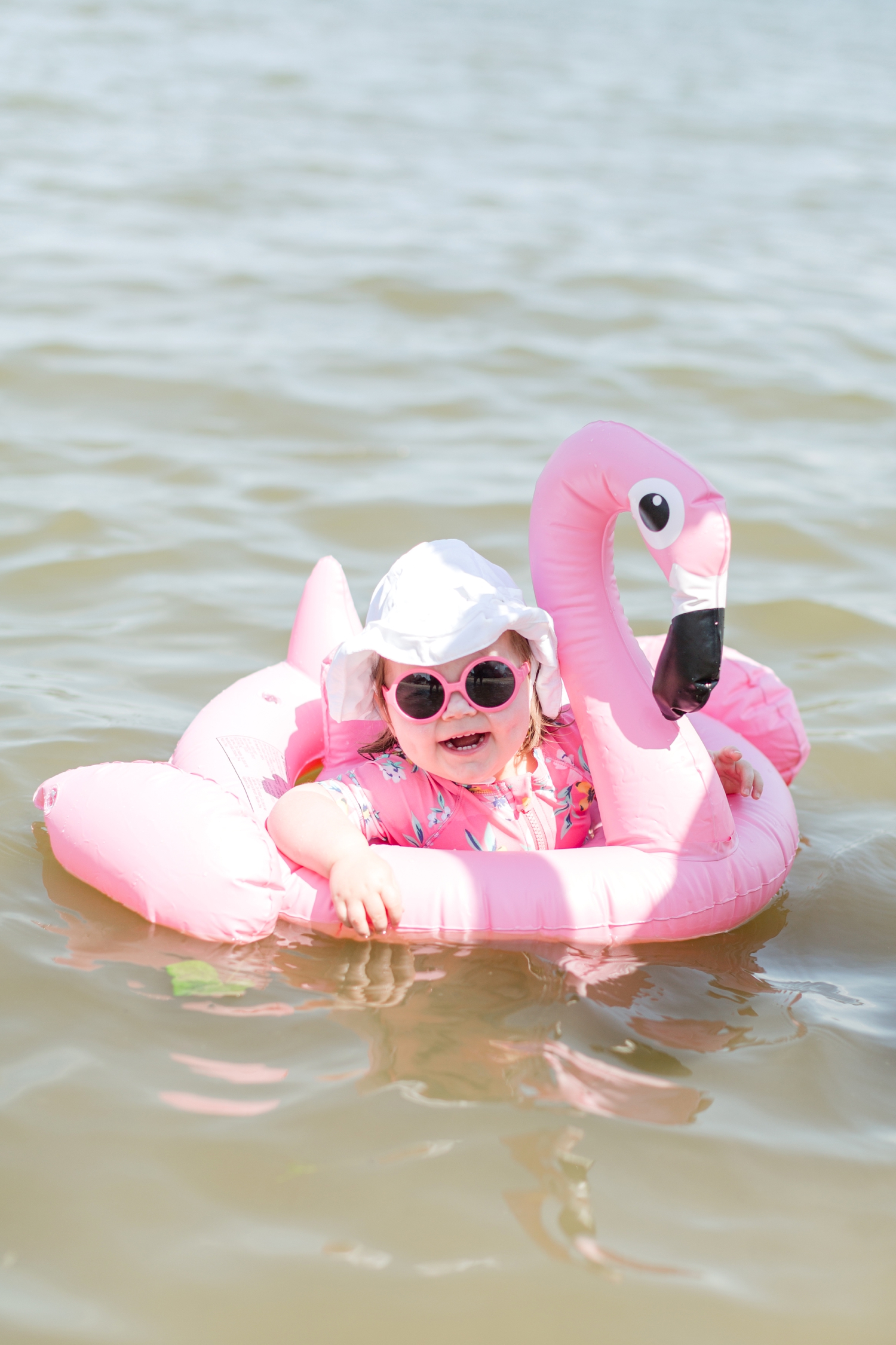  You may remember pics of Pay in the flamingo from   our Rehoboth trip last summer  ! She loves this floatie!  