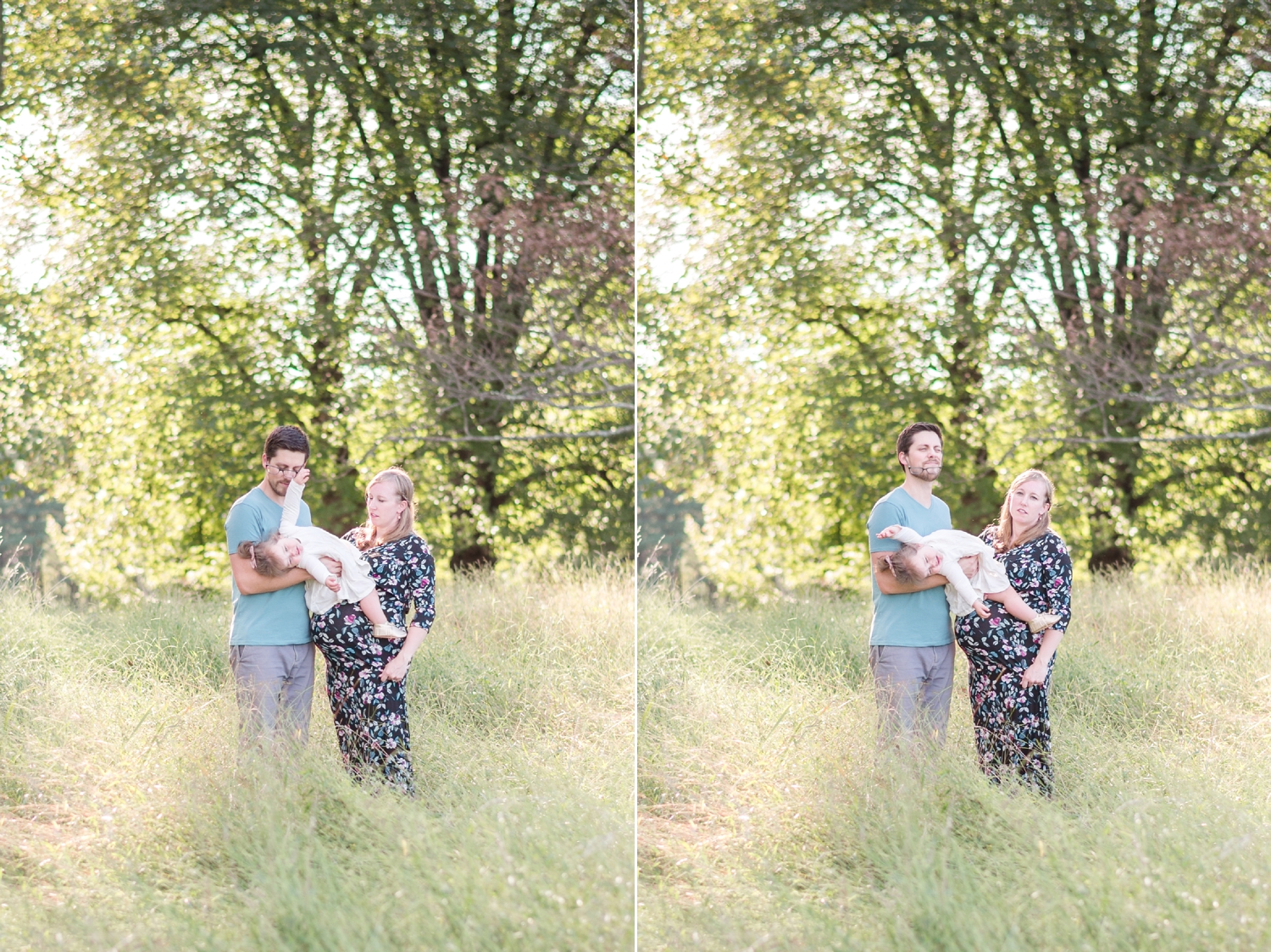  Yep, every family shoot! A baby trying to wrangle free and throwing a tantrum. And Payton knocked Kevin’s glasses off of his head. Haha!! 