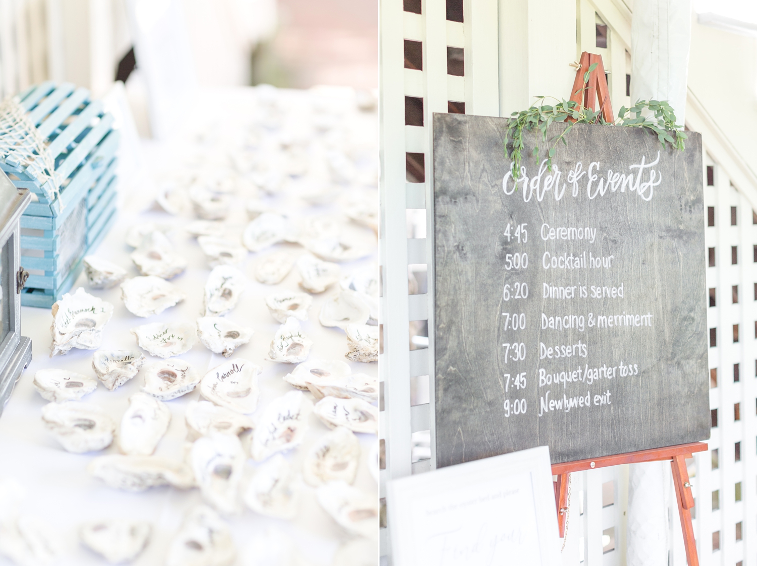  Love this idea with the oysters place cards! So creative.  