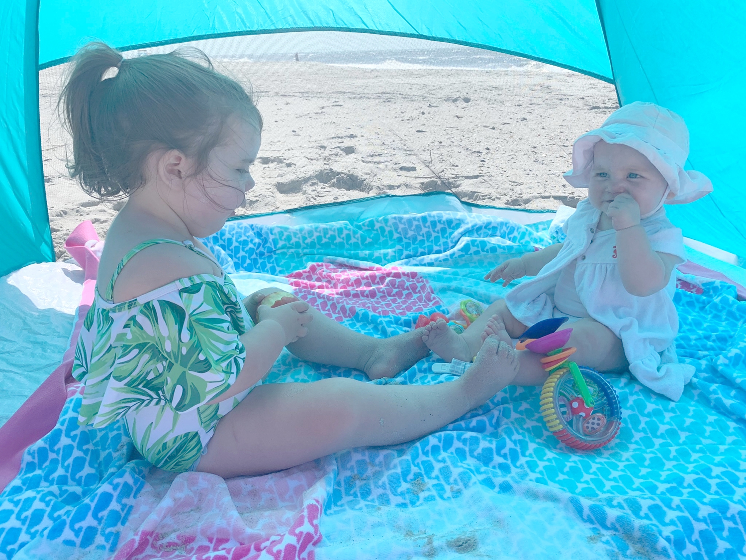  The amazing shaded beach tent! Hallie took a nap in here every morning. 