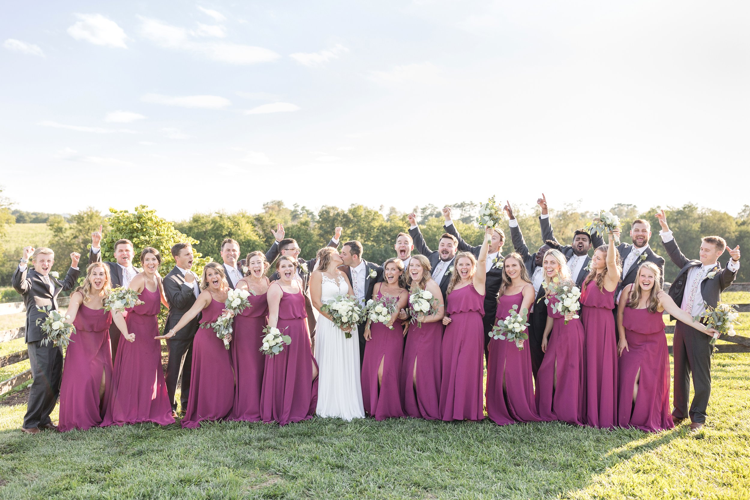 Large Bridal Party Raleigh Wedding