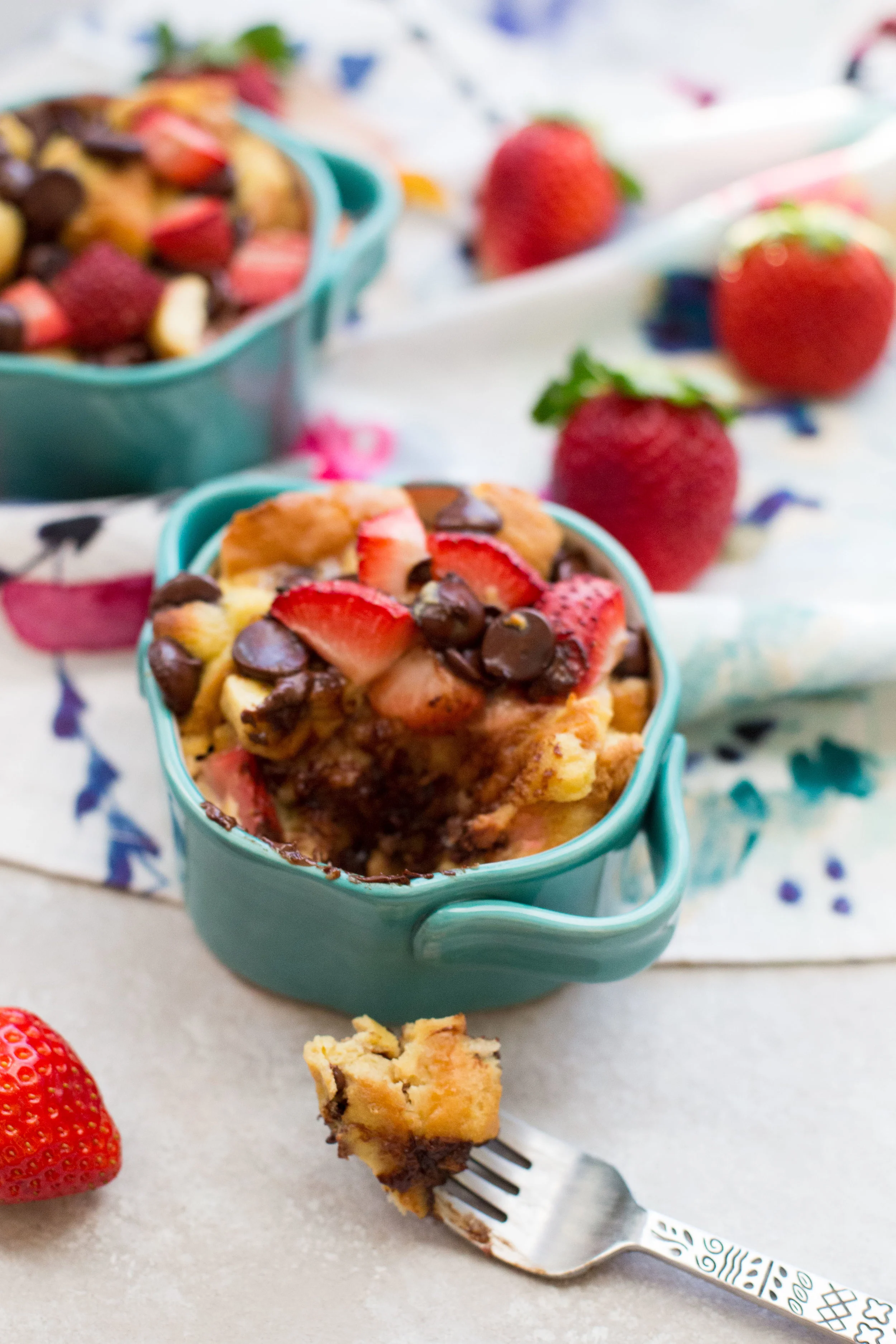 If you're making dinner at home, or going out for a meal and returning home for drinks and dessert this Valentine's Day, this recipe for Strawberry Banana Bread Pudding for two is so easy anyone can handle it. 