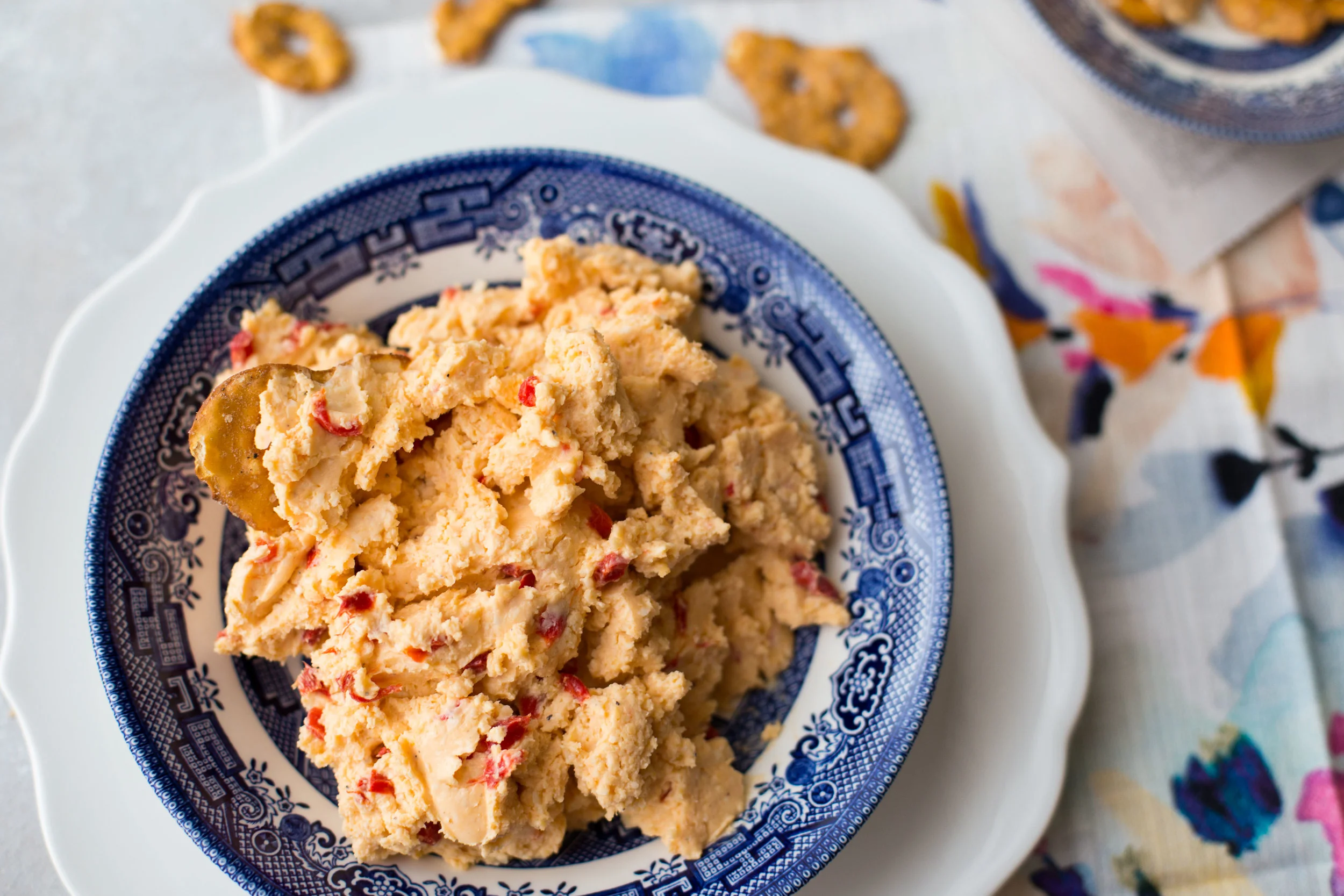 This spicy whipped pimento cheese is the perfect simple appetizer or snack for any occasion. 