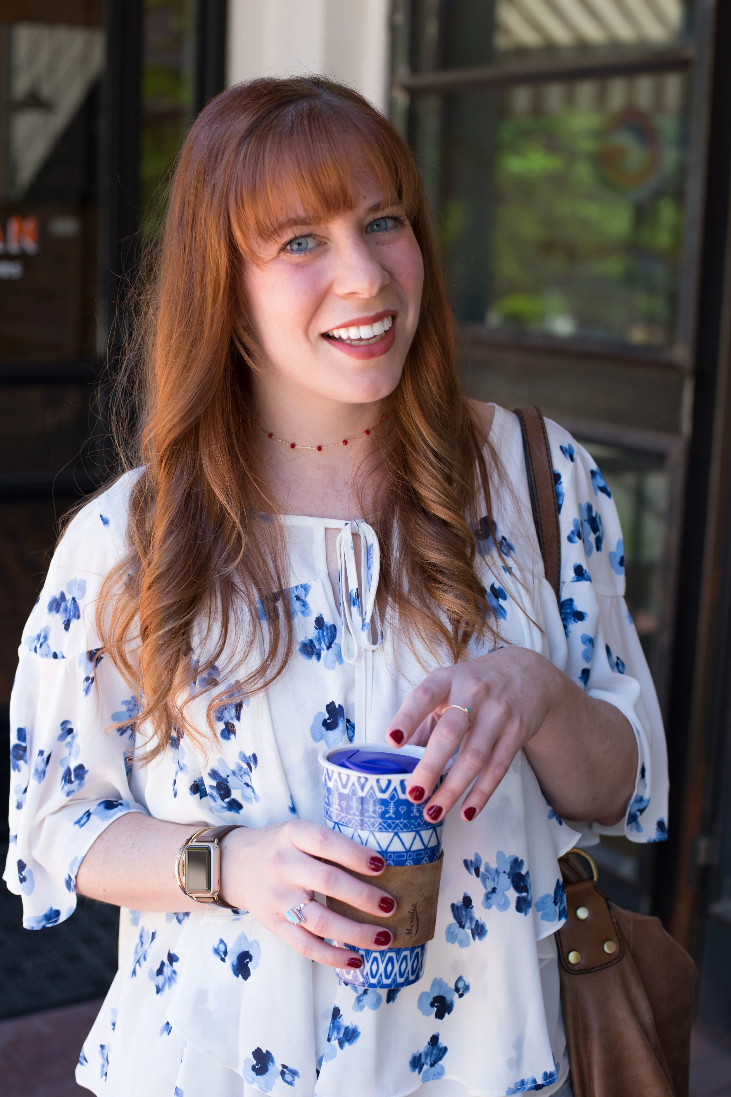 This floral top is one of my easy, breezy favorites. I love to pair it with these distressed cropped jeans! 