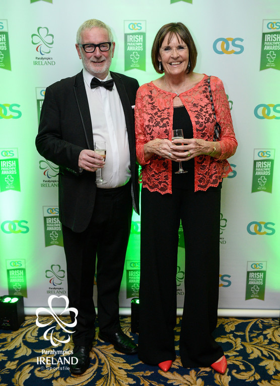   Jim and Kathy Laverty arrive at the OCS Irish Paralympic Awards   