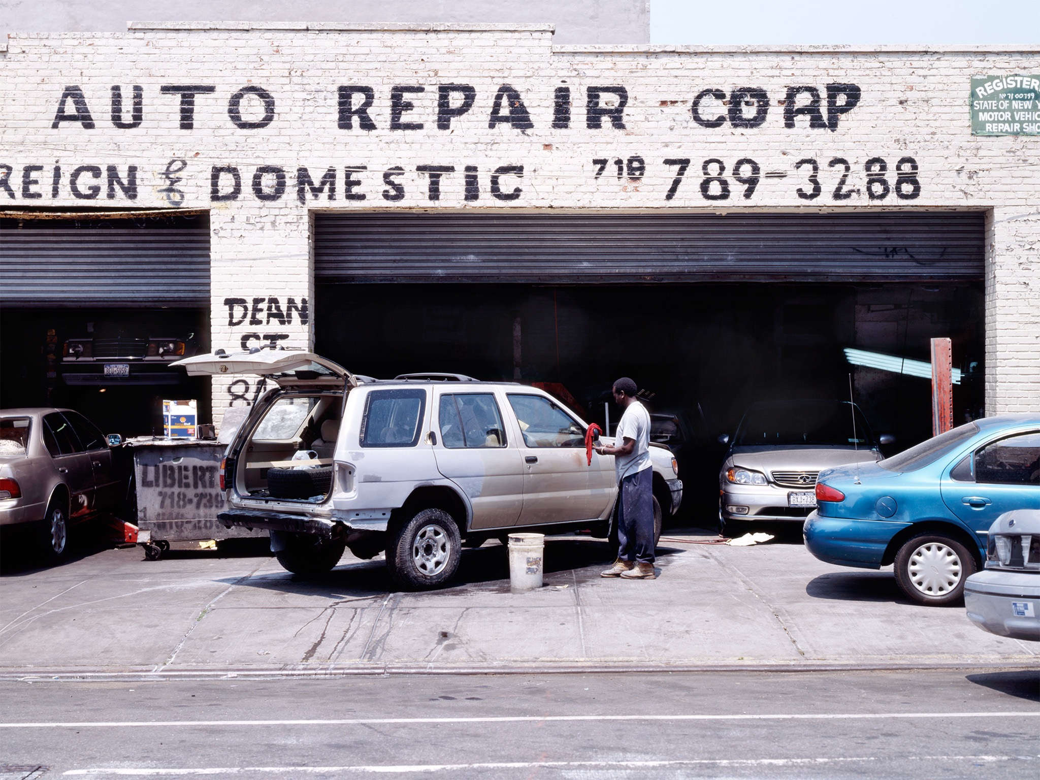 Auto Repair on a summer day Prospect Heights 2007 Dean Street and Grand Ave. 40.678847, -73.961682