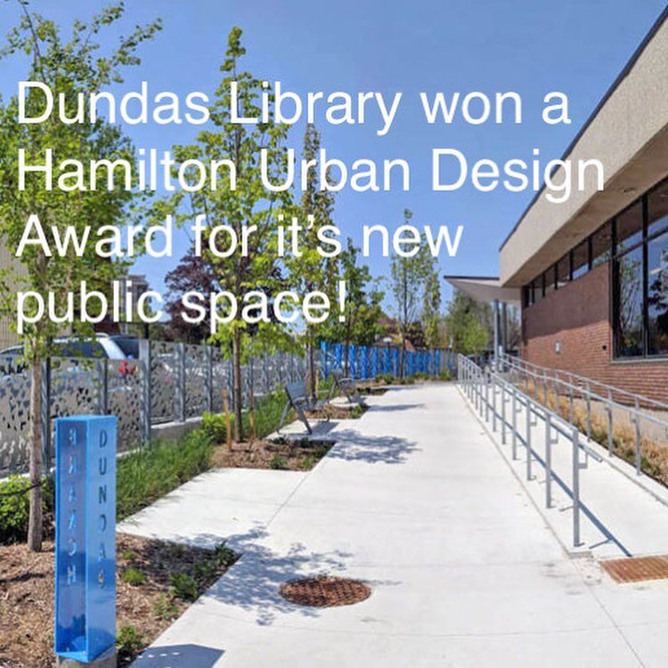 FFLA is proud to have designed this public space with Workshop Architecture in Dundas, Ontario. Those in between spaces can become very useful and even enjoyable. Yay! @cityofhamilton #landscapearchitecture #streetscapes #publicrealm #bookwormsunite