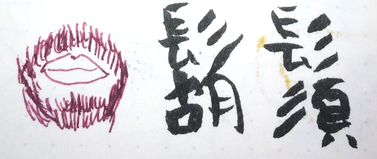 Chinese Cacography: Moustache / Beard 鬍鬚