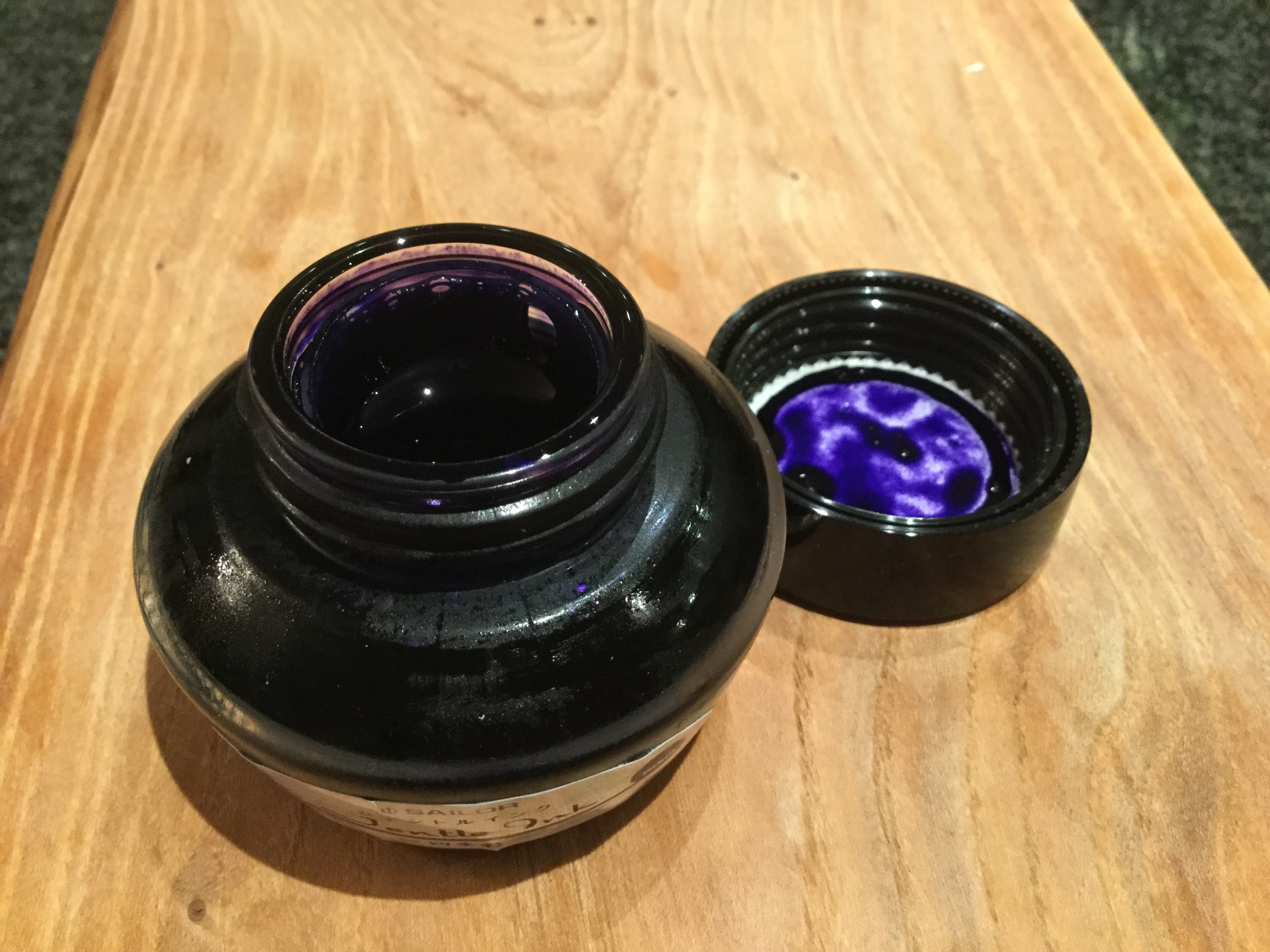 Liquid ink!!! Note the beading on the glass as the bottle was still cold.
