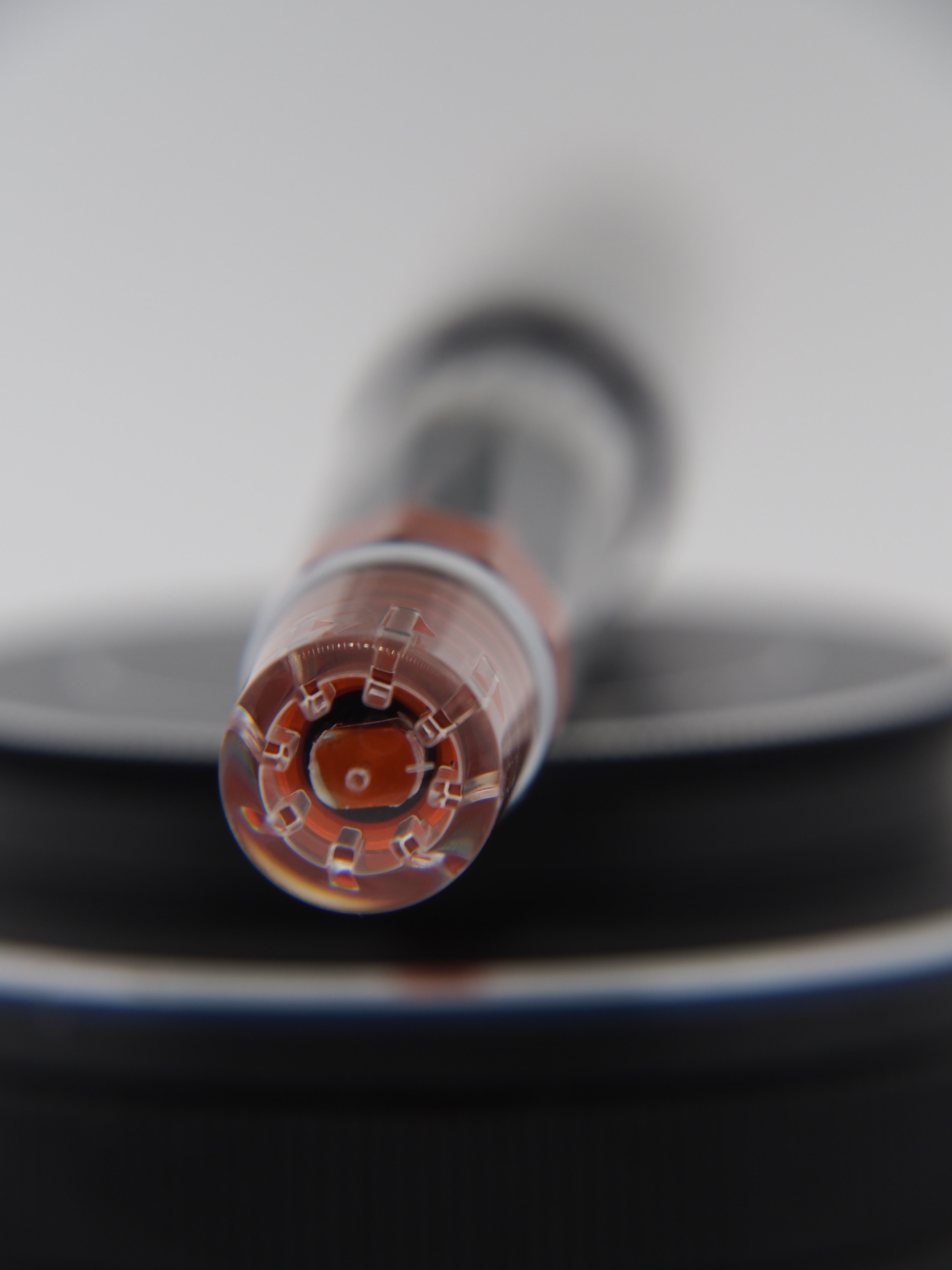 Tail end of piston knob