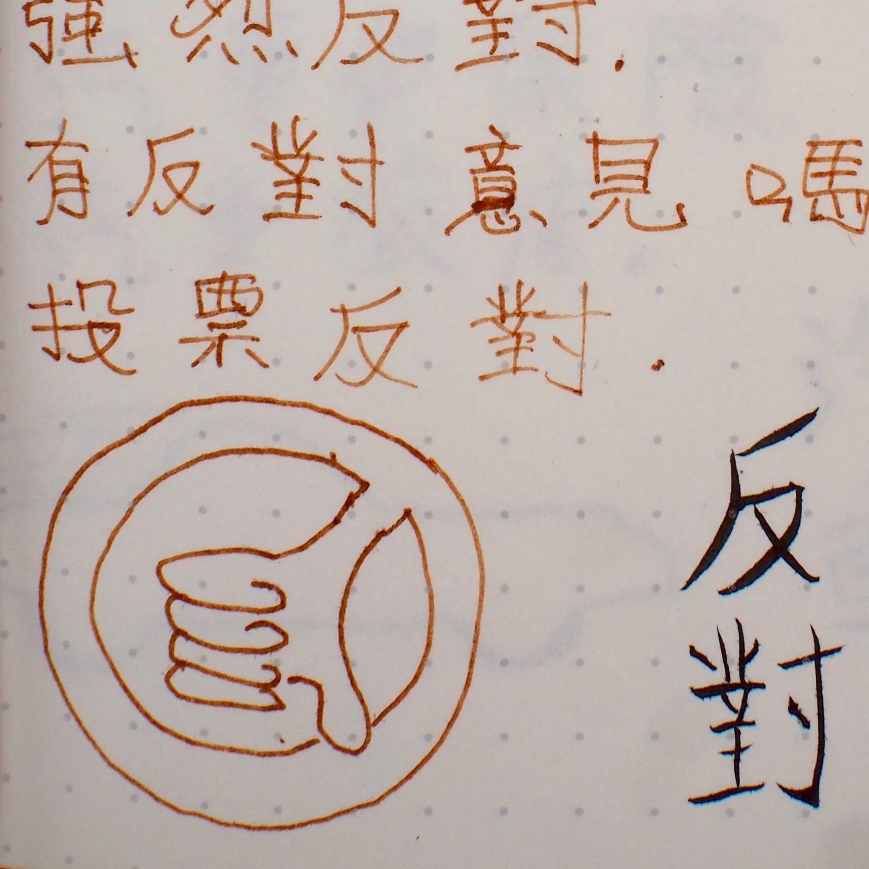 Chinese Cacography: 反對 Oppose