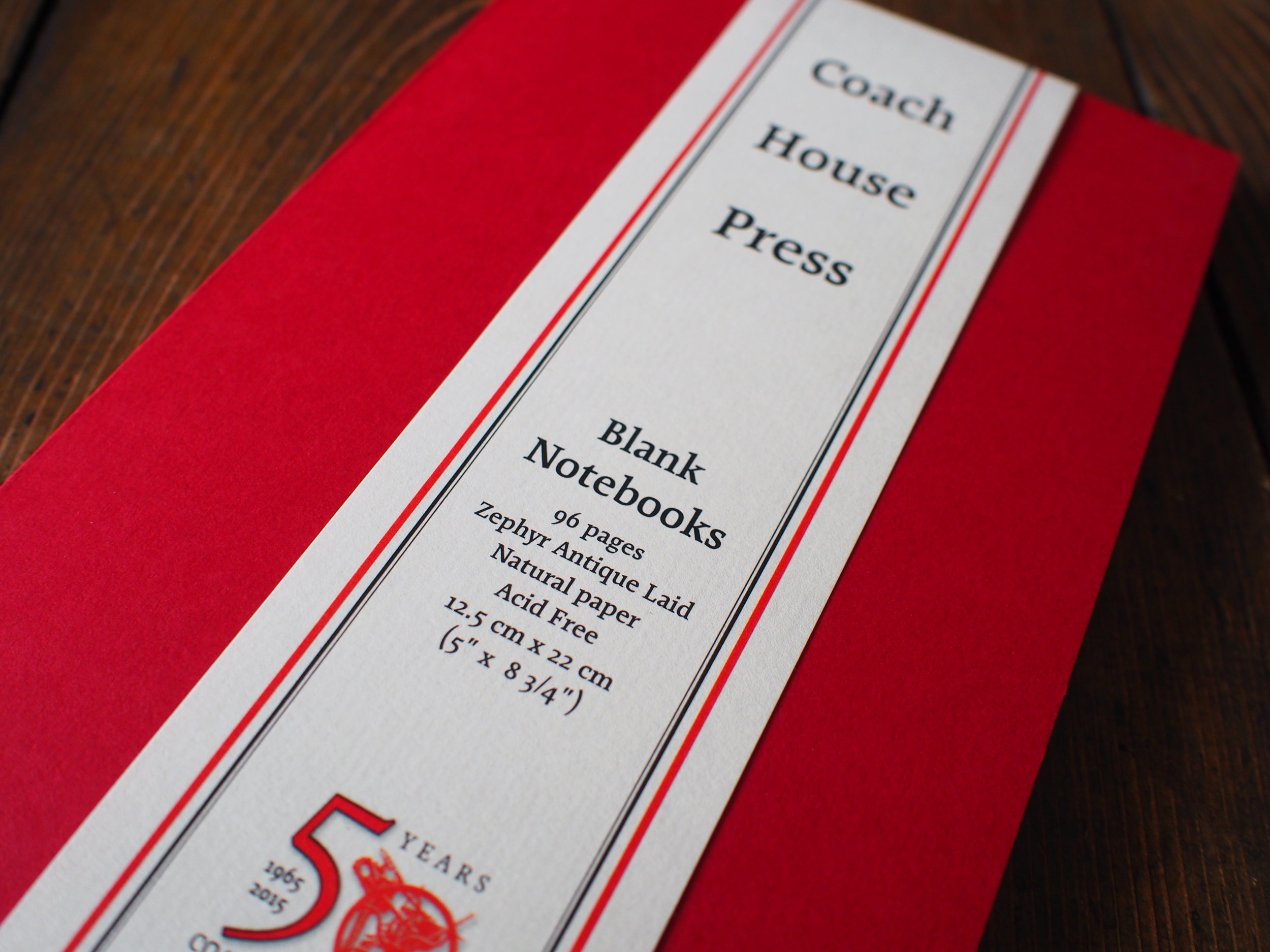 Coach House Press - Red Softcover Blank Laid Paper Notebook