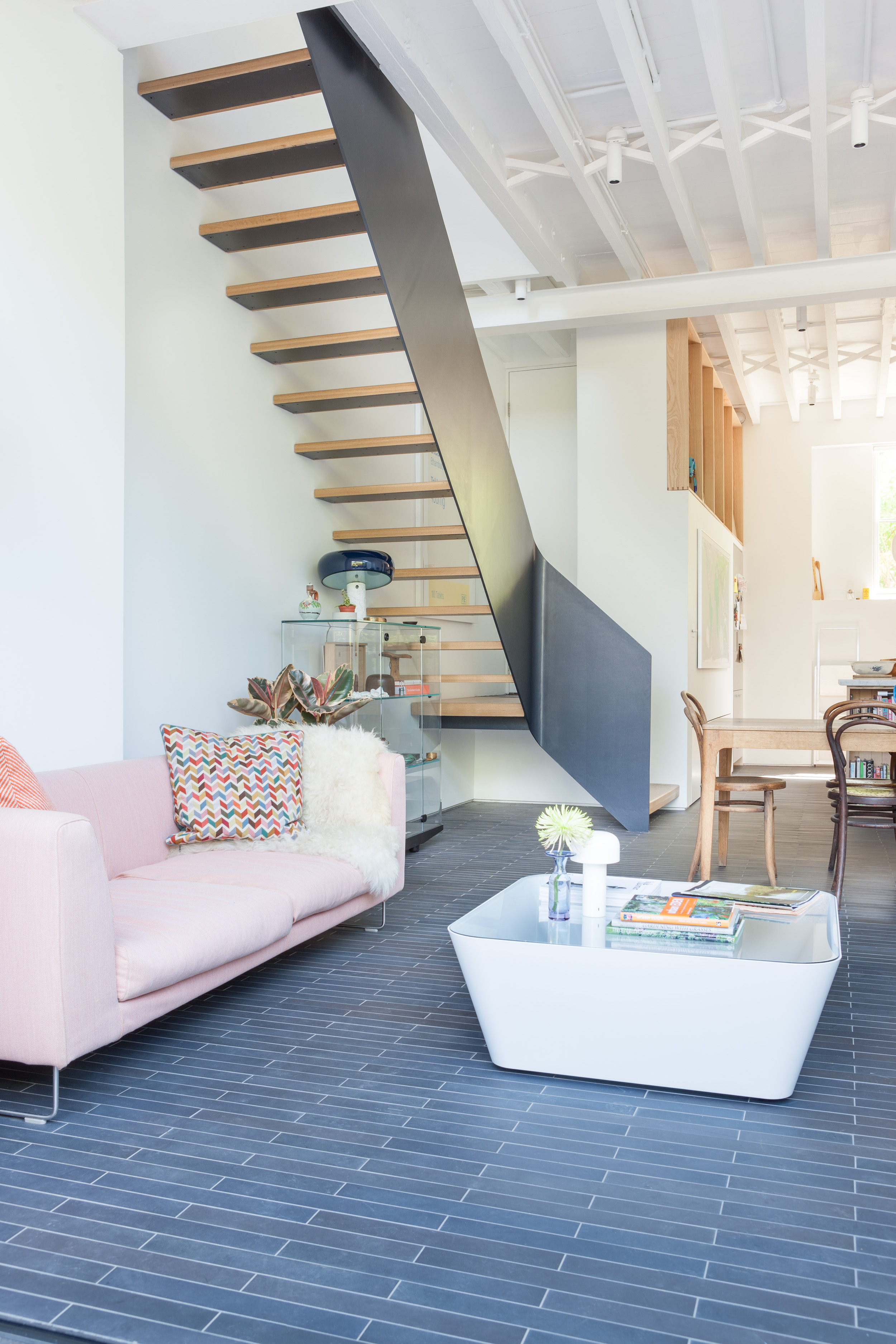 Staircase at Manor Avenue residence photographed by architectural photographer James Whitaker