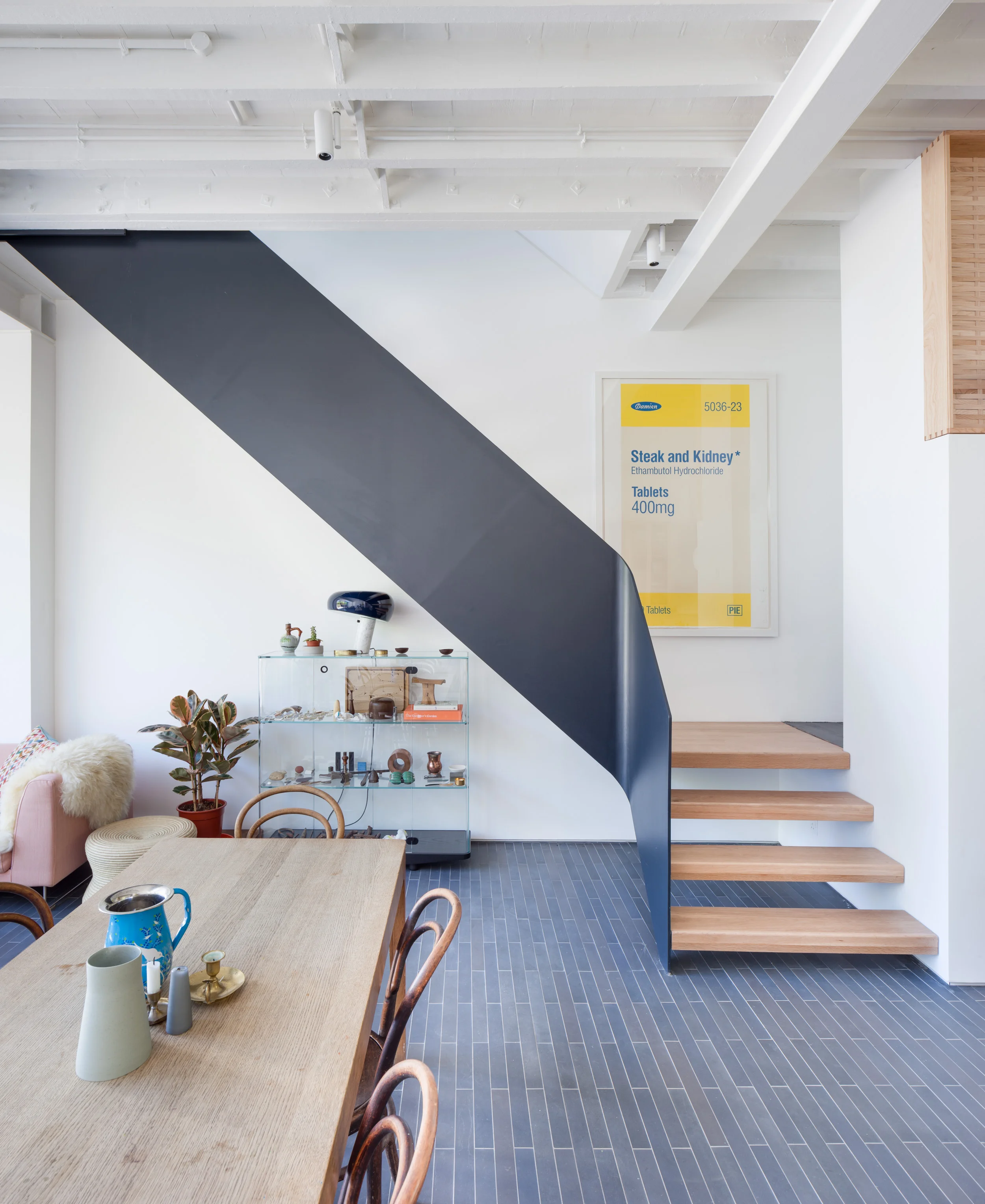 Staircase at Manor Avenue residence photographed by architectural photographer James Whitaker