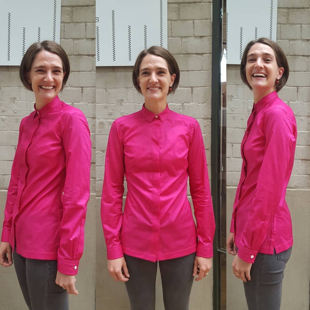 This fuscia (magenta?) fabric is made by Woodin in West Africa. I got it because it's one of those colors that some clients love but that is hard to find. The Italian and Japanese mills that we source from rarely have such bold colors. As you can see