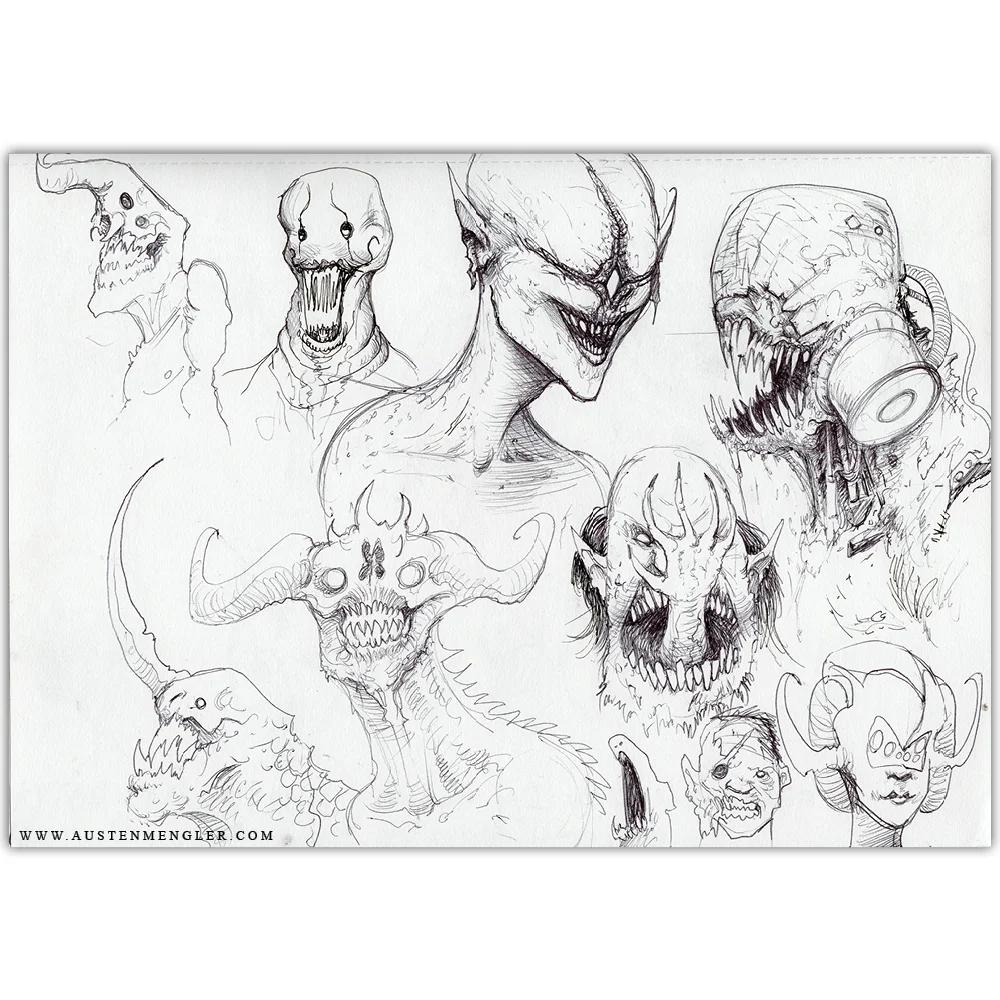 Monsters 03 (2015) - Original A4 Ink Drawing
